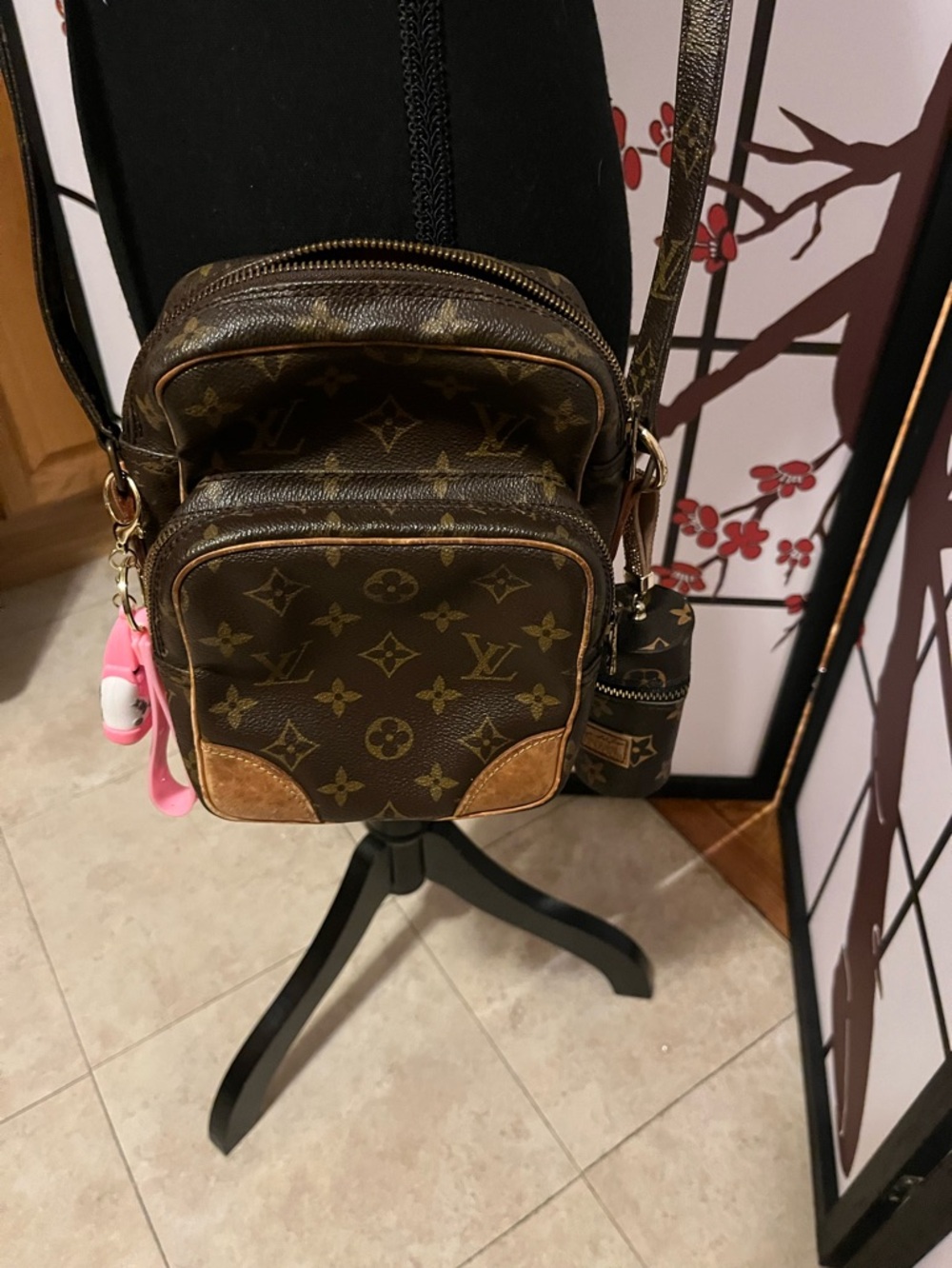 Louis Vuitton Monogram Crossbody Pouch with Vachetta Trim